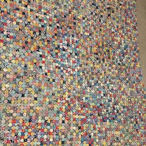 Vintage Yoyo scrappy quilt.Yoyo’s measure 1”. Quilt size 72”x77”. Handmade